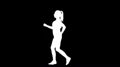 女士侧面跑步剪影动态视频的预览图